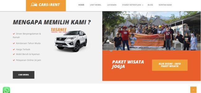 Jasa web rental mobil